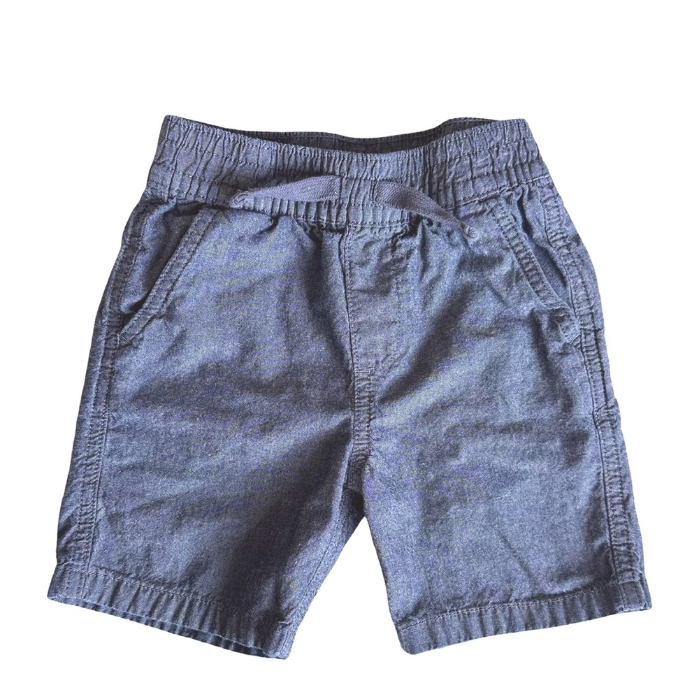 Garanimals 3T Boys gray chambray elastic waist cotton pull on shorts